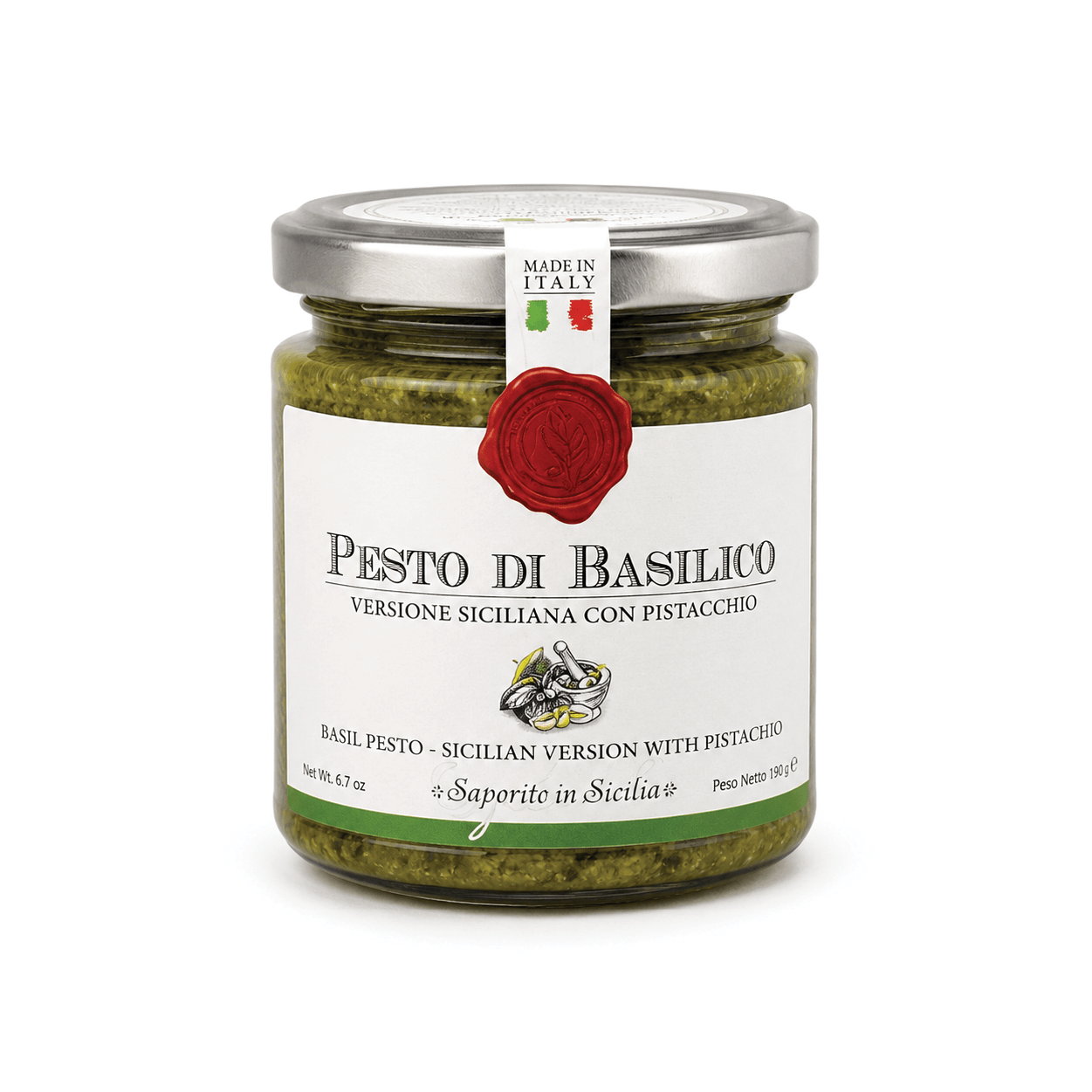Basil Pesto Sicilian Version with Pistachio